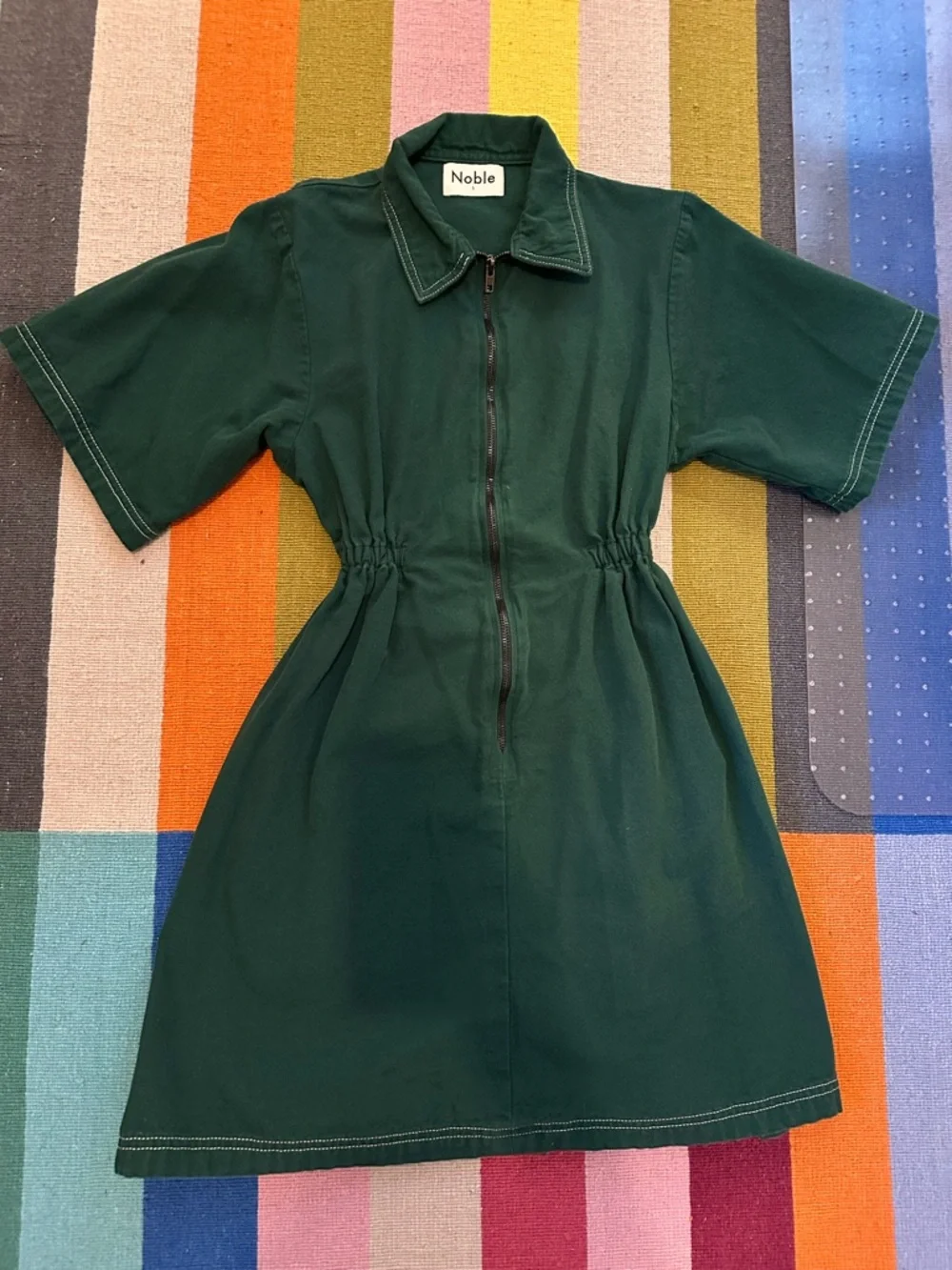 Noble Utility Dress in Hunter Green - Picture 5 of 7